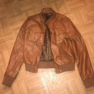 Brown leather jacket